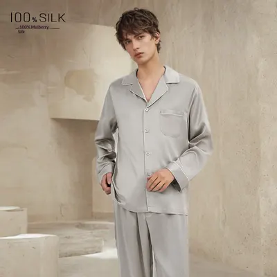Mumi Heavyweight Silk Pajamas for Men Comfortable Sleepwear