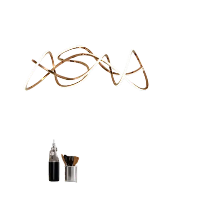 Modern Golden Wave Line LED Chandelier
