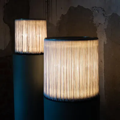 Medieval-style tassel floor lamp