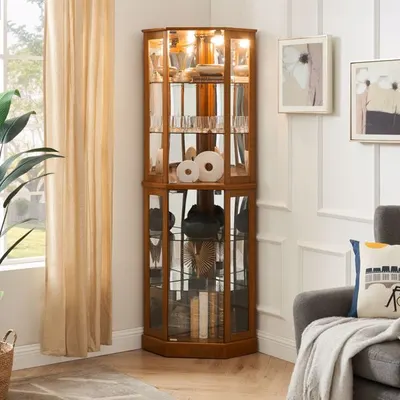 6-tier corner display case for rare items