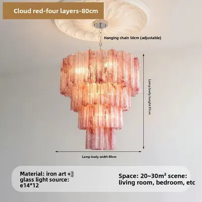 French Style Modern Chandelier with Glass Shade