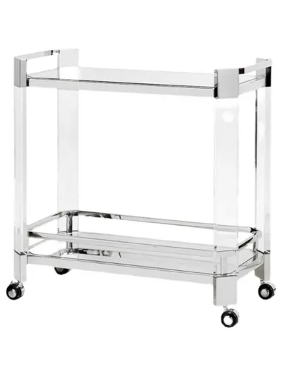 Stainless Steel Acrylic Mobile Serving Cart