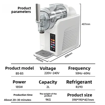 Automatic Ice Cream and Smoothie Maker for Home Kitchen Use