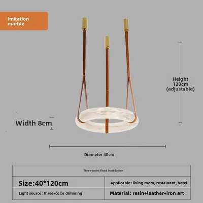 Modern Marble Effect LED Chandelier with Remote Control