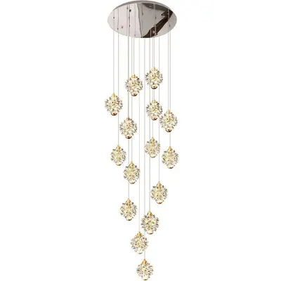 Loft-style high-ceiling living room chandelier
