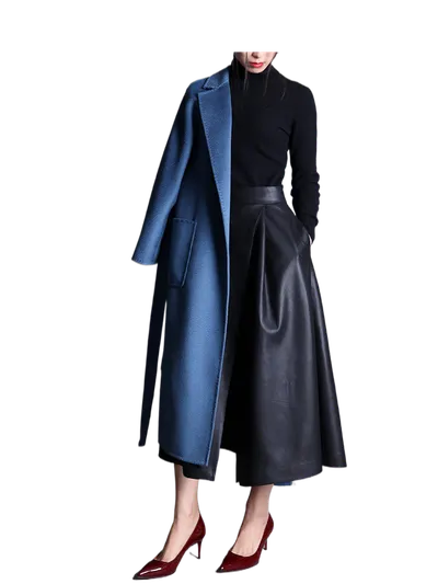 Matte Lamb Leather Skirt with Front Slit