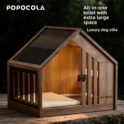 Wooden Dog Cage with Toilet Tray