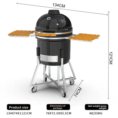 Stainless Steel Ceramic Kamado Grill Smoker