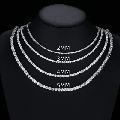 S925 Silver Moissanite Tennis Chain Necklace Bracelet