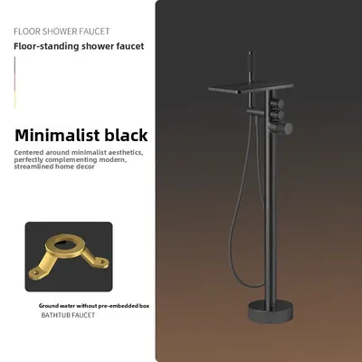 Wall-Mounted Bathtub Faucet with Hot and Cold Shower Head, Minimalist Design for Hotels, Homes, and Guesthouses