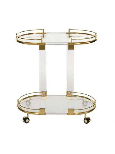 Stainless Steel Acrylic Mobile Serving Cart