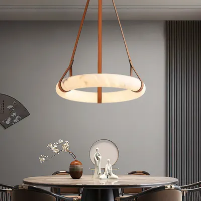 Modern Marble Effect LED Chandelier with Remote Control
