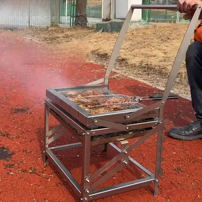 Stainless Steel Foldable Rotatable Barbecue Grill