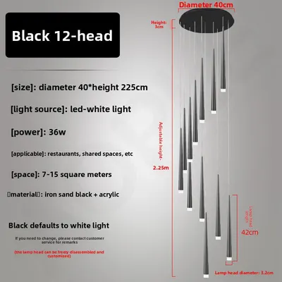 Modern Iron LED Chandelier for Living Room and Staircase