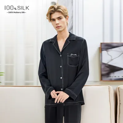 Mumi Heavyweight Silk Pajamas for Men Comfortable Sleepwear
