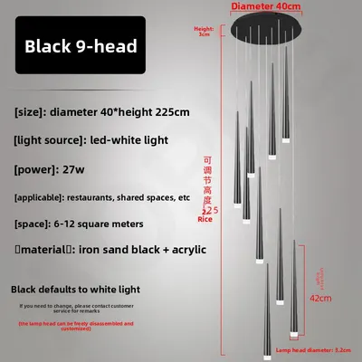 Modern Iron LED Chandelier for Living Room and Staircase