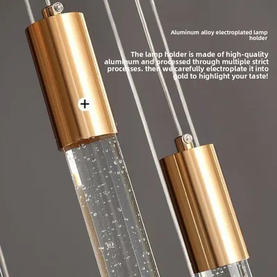 Rotating Crystal Staircase Chandelier LED Lighting