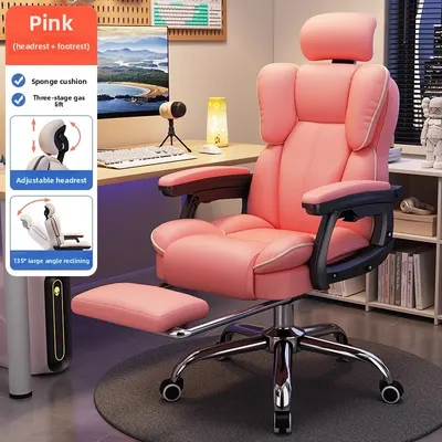 Gaming Chair for Living Room - Ergonomic Office Chair with Footrest, High Back Metal Armchair for Adults