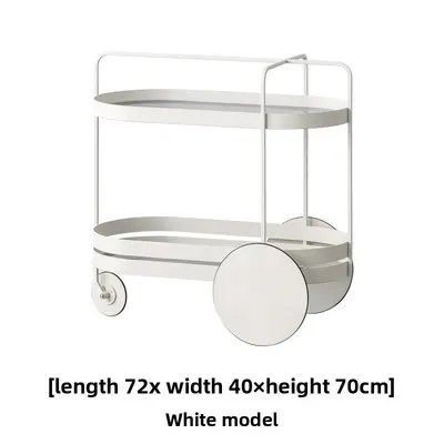 Mobile Bar Cart with Glass Shelves and Wheels