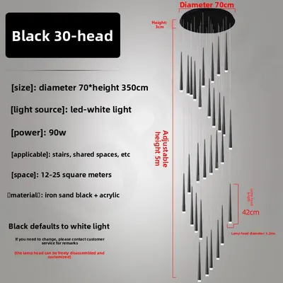 Modern Iron LED Chandelier for Living Room and Staircase