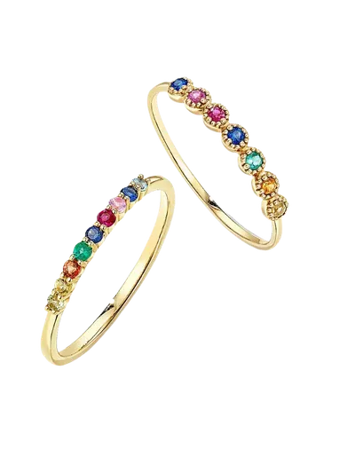 Rainbow gemstone ring
