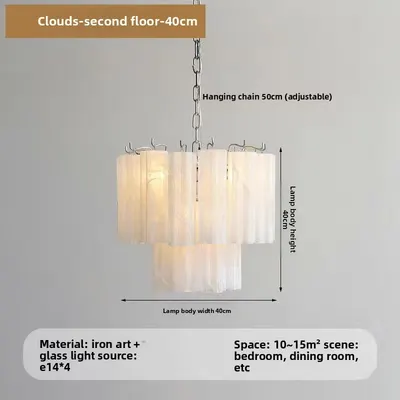 French Style Pink Glass Chandelier with Multi Layer Design