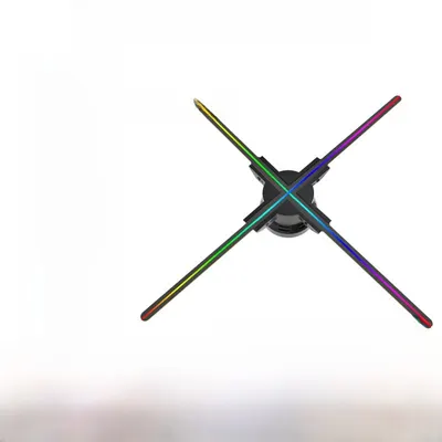 Naked-Eye 3D Holographic Fan Projector with Smart Control
