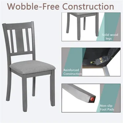 A kitchen chair with a padded seat